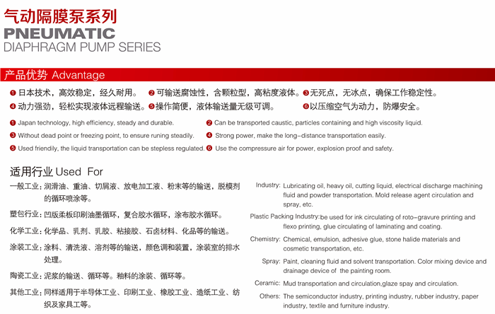 One Way Pneumatic Diaphragm Pump For Printing Circulate Pumping Machine .png