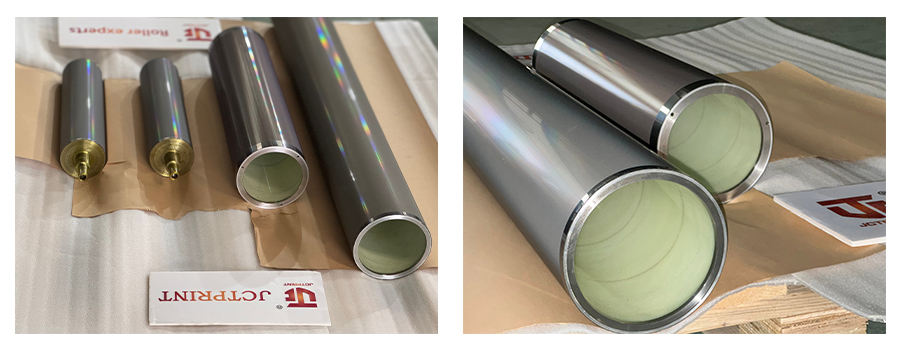 Ceramic anilox roller finished and ready for inspection