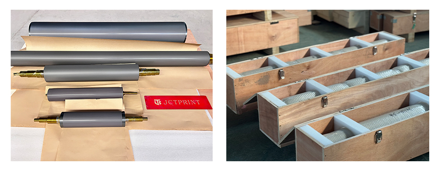 Anilox rollers ready for shipment.